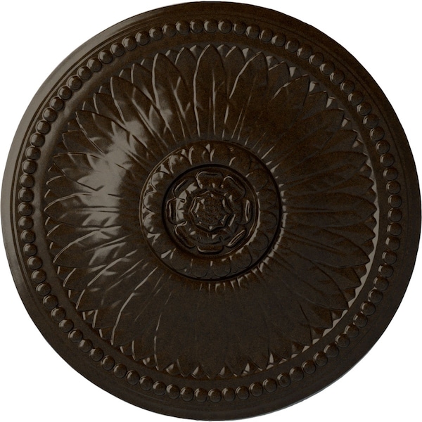 Ekena Millwork Bailey Ceiling Medallion (Fits Canopies up to 4"), Hand-Painted Bronze, 18 1/8"OD x 3/4"P CM19BIBZS - main